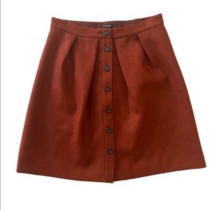 J. Crew Flair Skirt in Double Surge Wool with Buttons